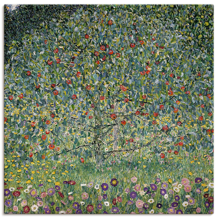 ARTland Leinwandbild Wandbild Bild auf Leinwand 40x40 cm Wanddeko Natur Pflanzen Baum Blumen Apfelba