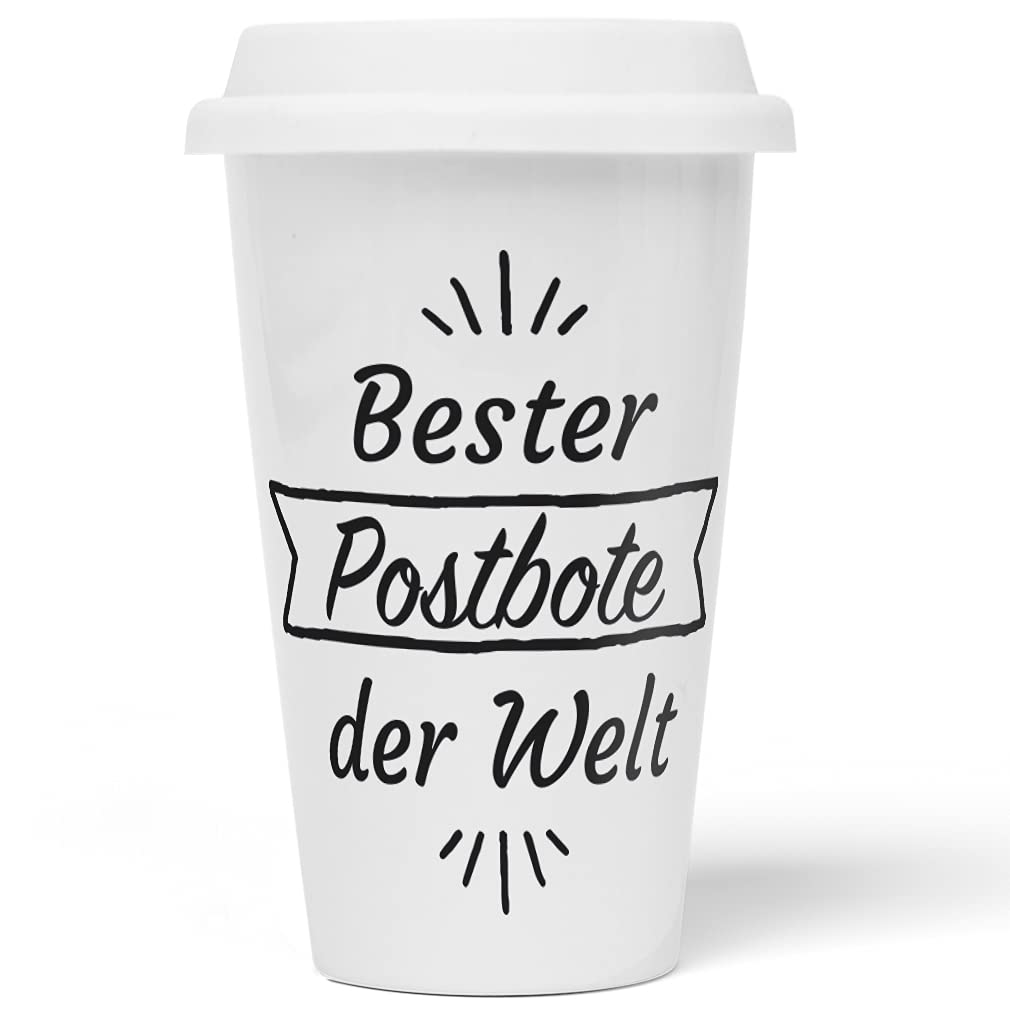 JUNIWORDS To-Go Becher mit Deckel, Bester Postbote der Welt (1002507)