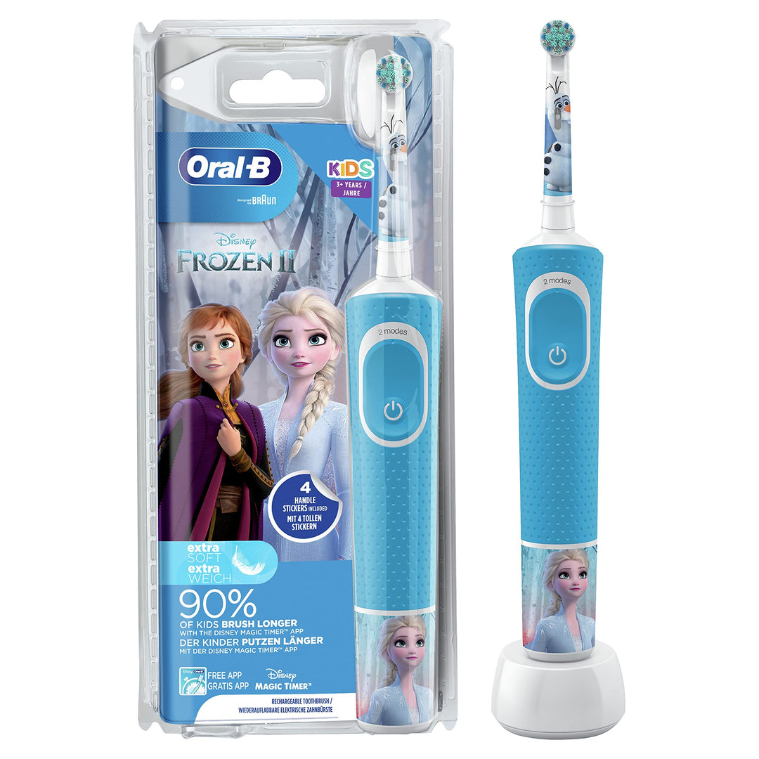 Oral-B Kids Frozen Elektrische Zahnbürste für Kinder ab 3 Jahren, 2 Putzmodi, extra weiche Borsten,