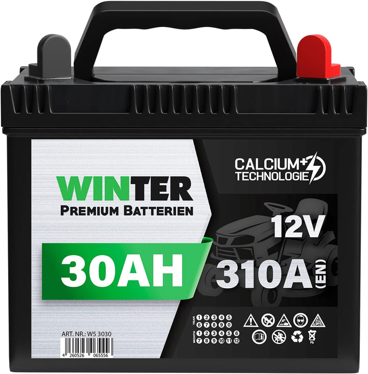 Aufsitzmäher Batterie 12V 30Ah 310A/EN 53030 Rasentraktor Batterie Plus Pol Rechts 30AH PLUSPOL RECH