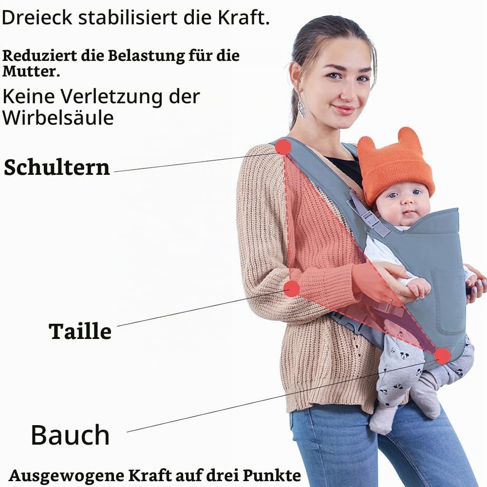 Babytrage Neugeborene Ab Geburt,Tragetuch Baby Neugeboren,Babytrage Ab Geburt,4-in-1 Babytrage mit 4