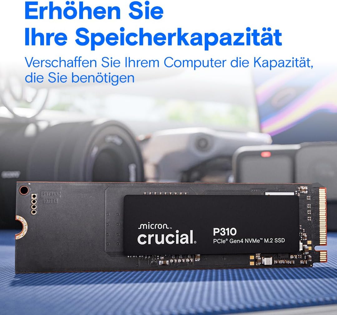 Crucial P310 SSD 1TB M.2 2280 PCIe Gen4 NVMe Interne SSD, bis 7.100 MB/s, Laptop und Desktop PC komp