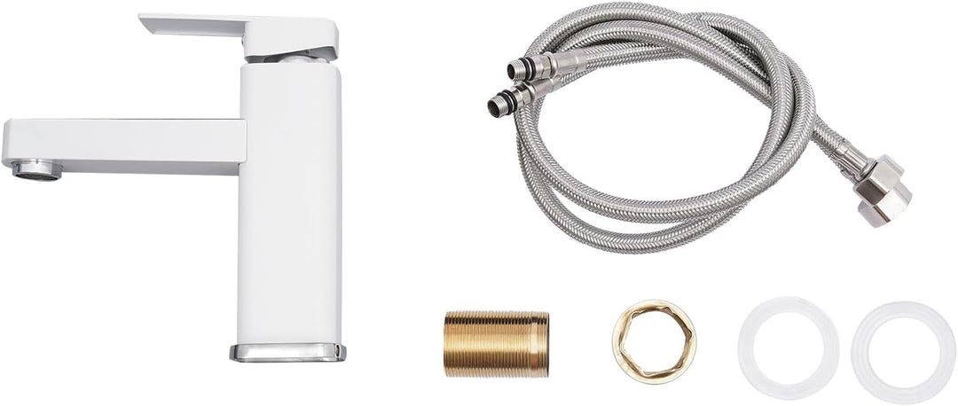 Waschbecken Armaturen, Waschbeckenarmatur G1/2 mit 2 Schläuche, Mischbatterie Waschbecken mit Digita