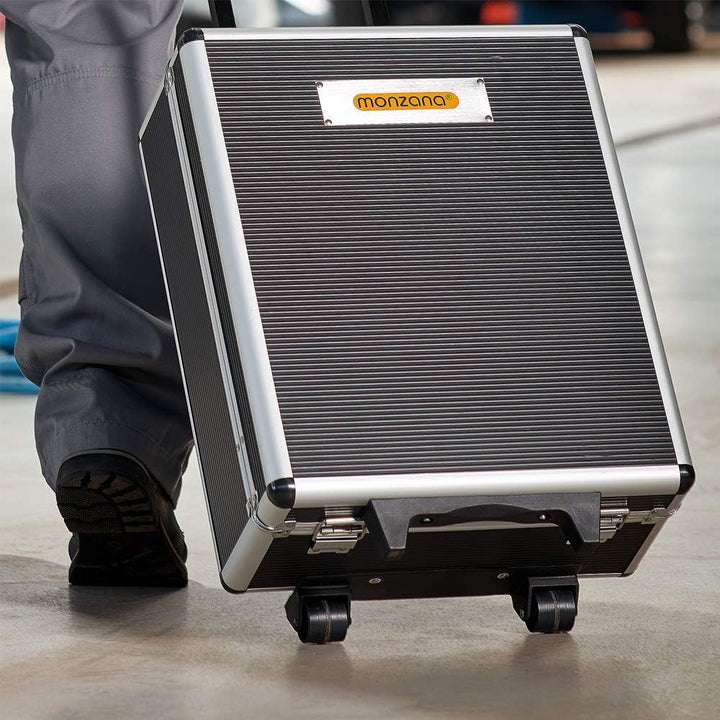 MONZANA® 899tlg Werkzeugtrolley CrV-Stahl Werkzeugkoffer Aluminiumkoffer mit Rollen Teleskopgriff Ab