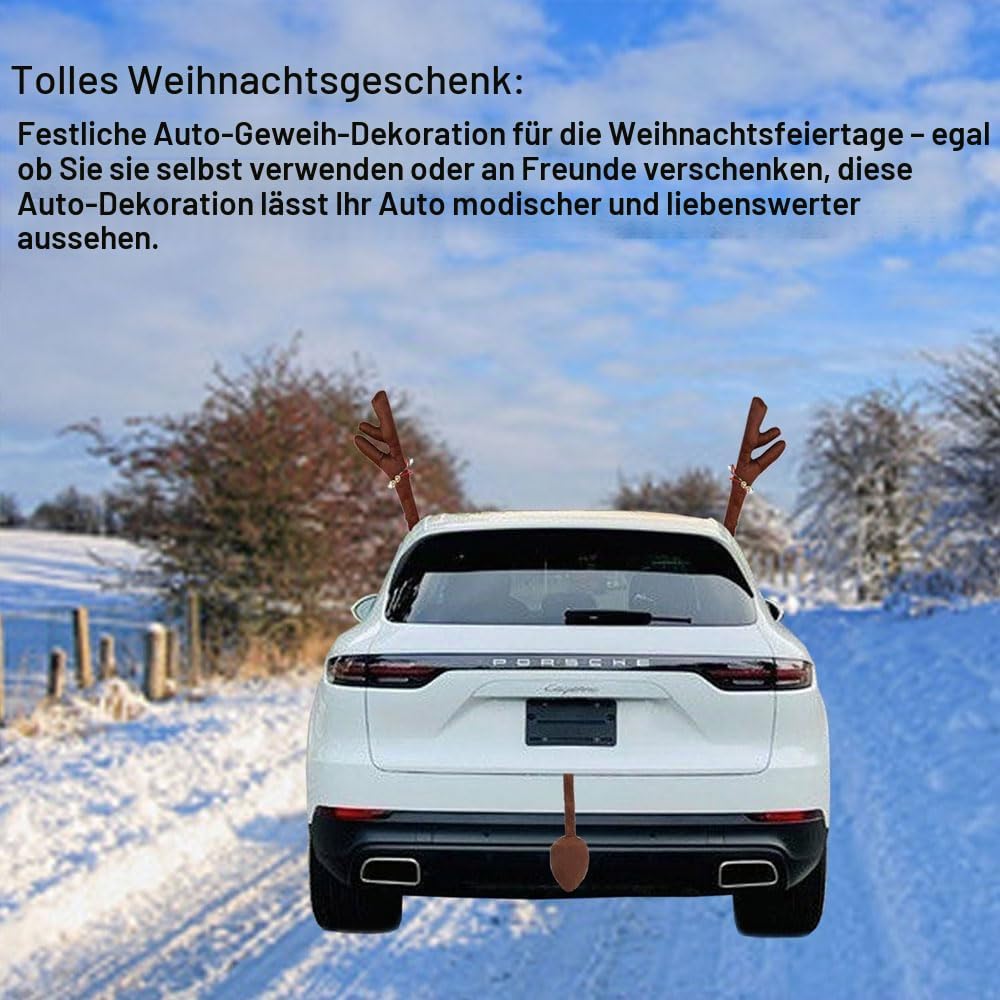 Weihnachtsauto Dekoration Plüsch Rudolf Rentier Geweih Rote Nase für Weihnachtsauto Dekoration, Lust