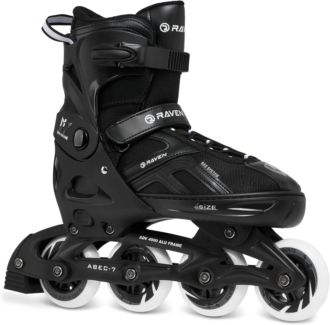 RAVEN Pulse Inline Skates Inliner für Kinder und Erwachsene OPTIONAL 2in1 mit Schlittschuhen verstel