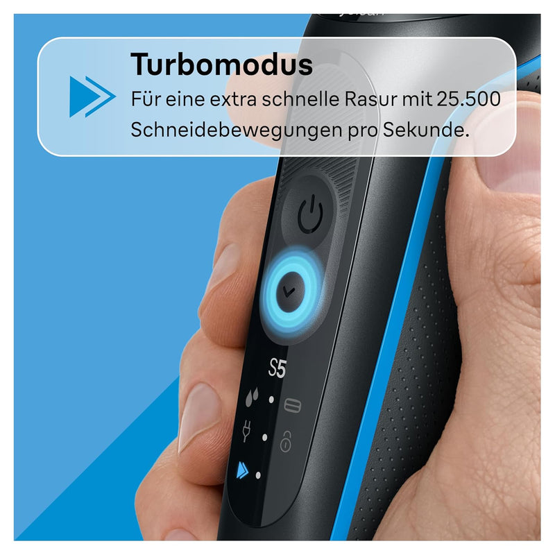 Braun Series 5 Elektrorasierer für Herren, Nass- und Trockenrasur, Turbo und Standard Modus, Wasserd