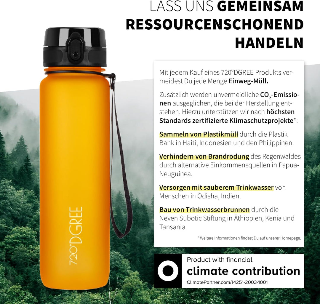720°DGREE Trinkflasche “uberBottle“ +Sieb - 350ml, 500ml, 650ml, 1000ml, 1,5l, 2l - BPA-Frei - Wasse