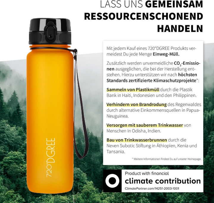 720°DGREE Trinkflasche “uberBottle“ 350ml, 500ml, 650ml, 1l, 1,5 Liter softTouch +Früchtebehälter -