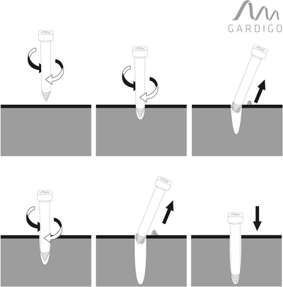 GARDIGO® Maulwurf Vertreiber Ameisenabwehr Deluxe mit Bohrhilfe - 2er Set I 400-500 Hz I ca. 1250m²