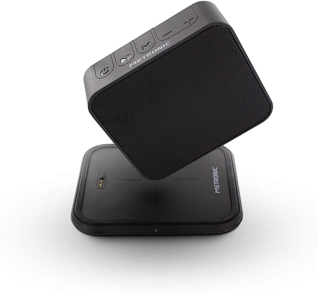 Metronic Tragbarer Bluetooth Lautsprecher-kabellose Ladevorrichtung, Schwarz, 477079 6W + Ladegerät,