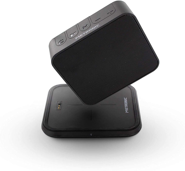 Metronic Tragbarer Bluetooth Lautsprecher-kabellose Ladevorrichtung, Schwarz, 477079 6W + Ladegerät,