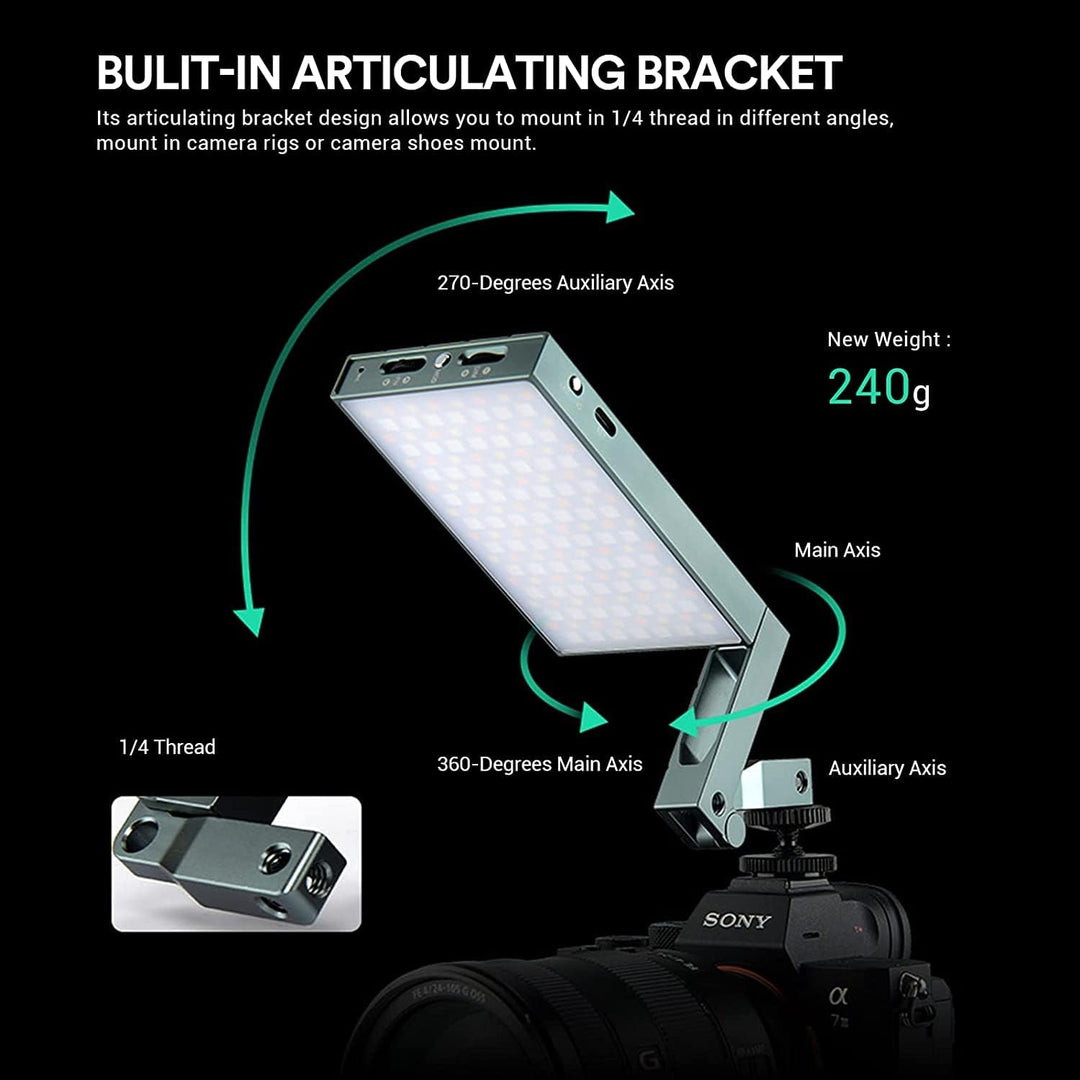 Godox M1 RGB LED-Videoleuchte, Vollfarbige Videolichter auf der Kamera mit Musikmodus, wiederaufladb