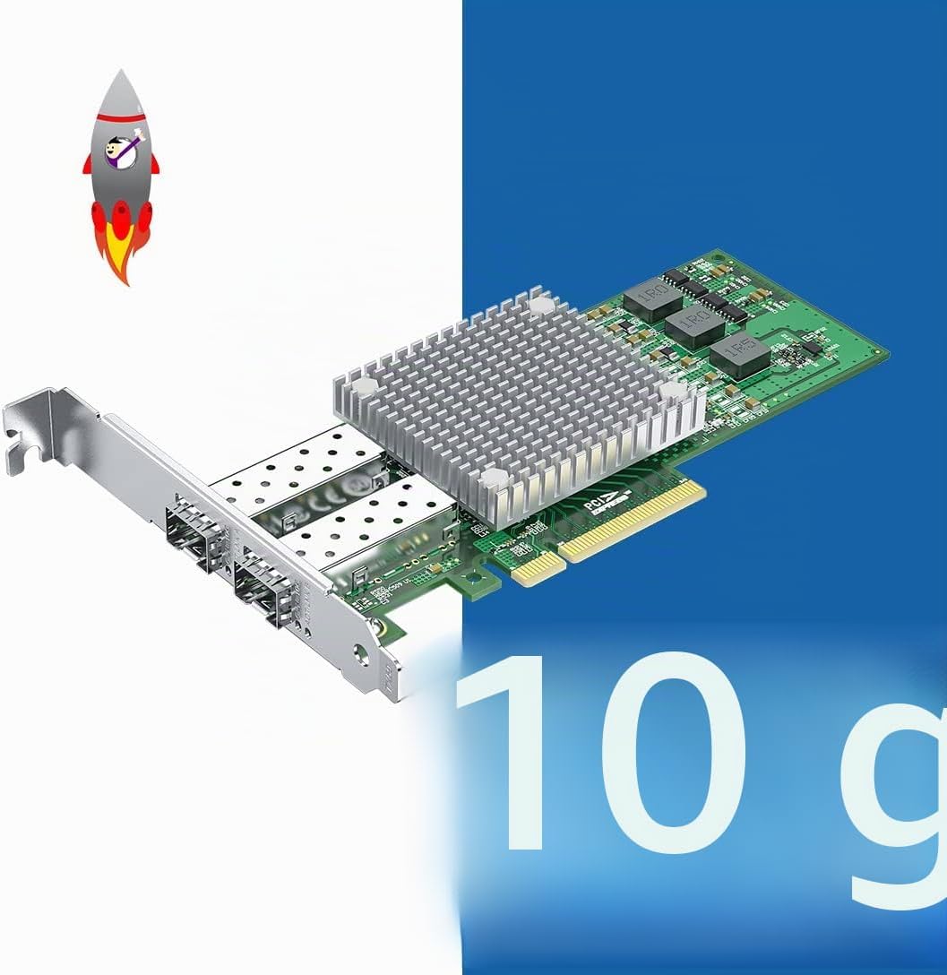 H!Fiber.com 10Gb SFP+ PCI-E Netzwerkkarte NIC, with Broadcom BCM57810S Chip, Dual SFP+ Port, PCI Exp