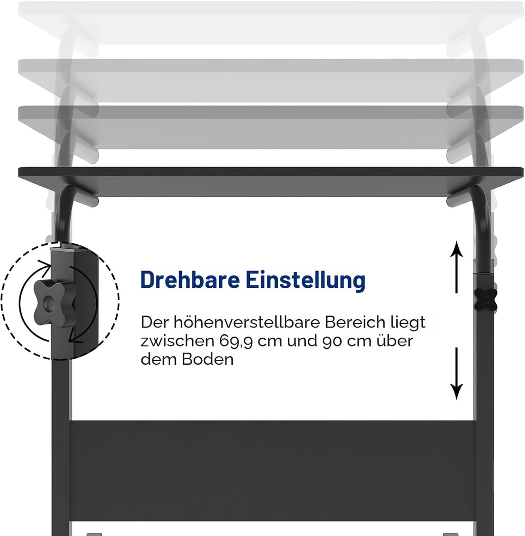 sogesfurniture höhenverstellbar Laptoptisch Computertisch mit Tablet Steckplatz, 80 * 40cm PC Tisch