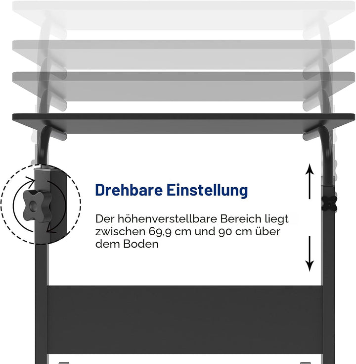 sogesfurniture höhenverstellbar Laptoptisch Computertisch mit Tablet Steckplatz, 80 * 40cm PC Tisch