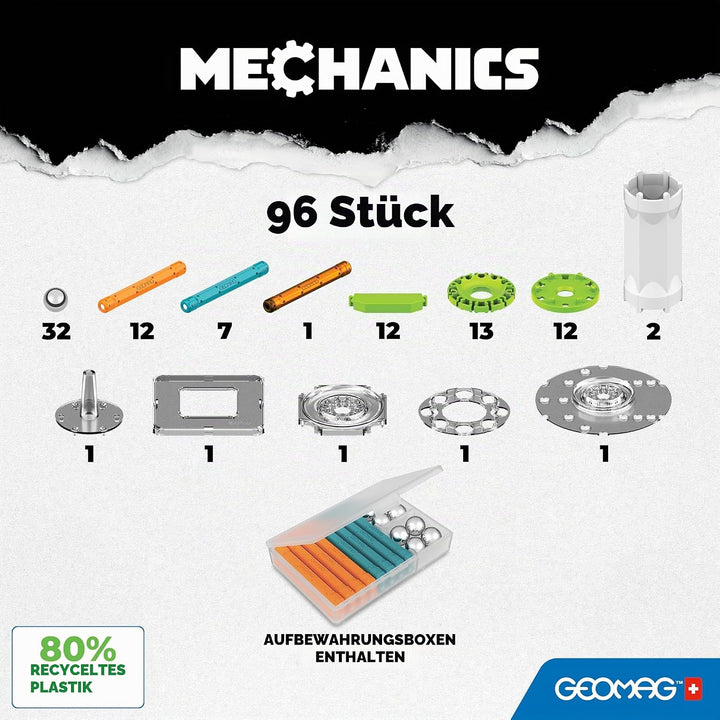 Geomag - Mechanics Motion Magnetic Gears - Lern- und Kreativspiel für Kinder - Magnetische Bausteine