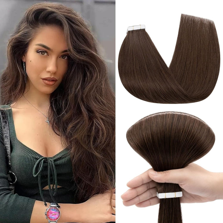 Benehair Tape in Extensions Echthaar, 30CM Tape in Haarverlängerungen, Invisible Echthaar Extension