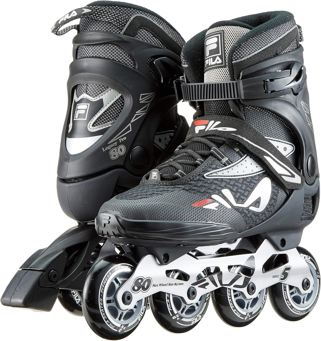 FILA Herren Legacy Pro 80 Inline Skate 6.5 schwarz/silber/rot, 6.5 schwarz/silber/rot