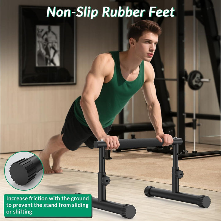 IMAYCC Verstellbare Parallettes Handstand Barrenm, 2 in 1 Push Up Bar Dip-Barren 19CM and 46CM Höhe,