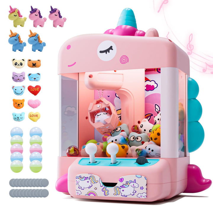 Skirfy Unicorns Greifautomat, Mini-Verkaufsautomat mit Licht und Musik, Süssigkeiten- und Spielzeug-