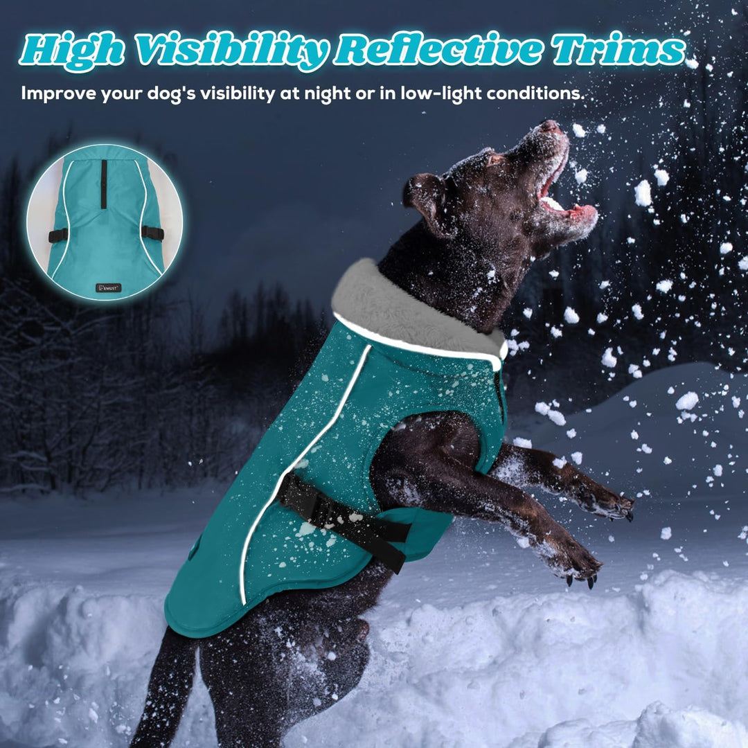 EMUST Hundewintermantel, dicke winddichte Winter-Hundejacke, Haustier-Hundewintermantel für kleine/m