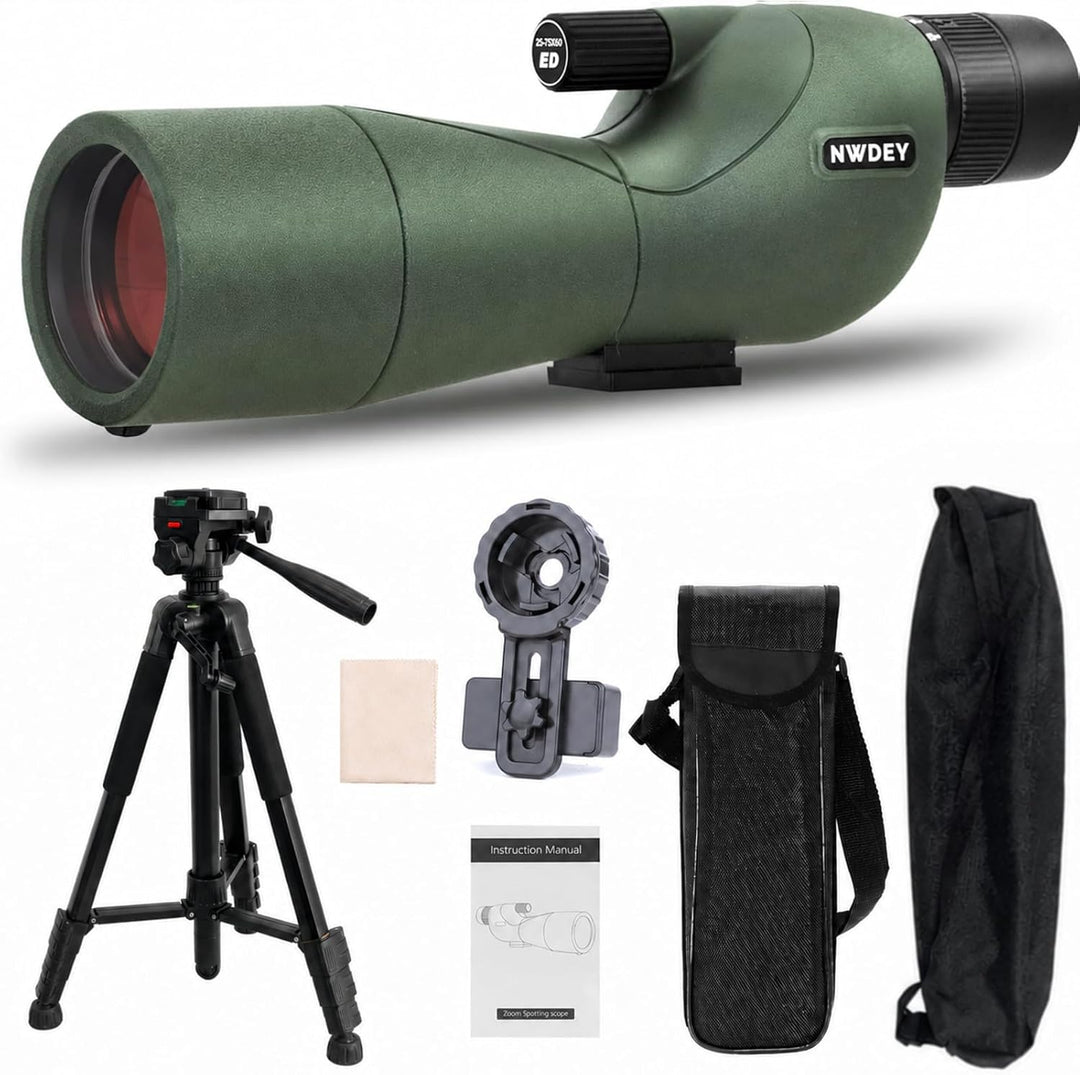 25-75X60 Spektiv mit 51 Zoll Stativ Spektiv für Zielschiessen Jagd Vogelbeobachtung Low Light Vision