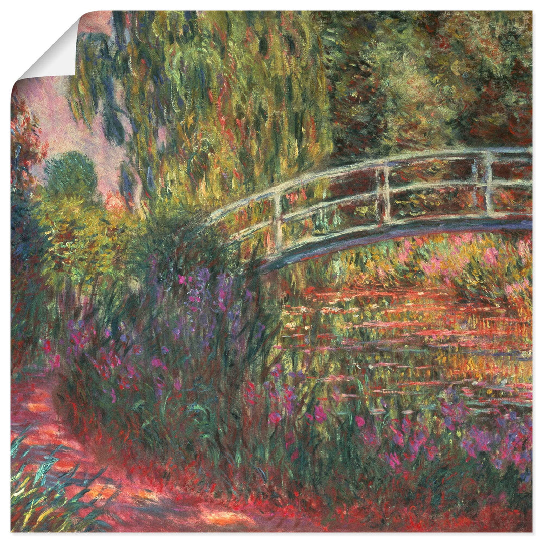 ARTland Poster Kunstdruck Wandposter Bild ohne Rahmen 70x70 cm Natur Pflanzen Blumen Seerosen Teich