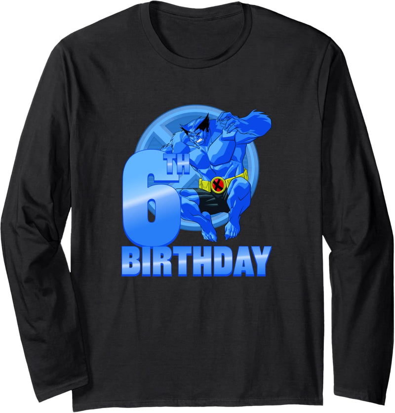 Marvel X-Men Beast 6th Birthday Badge Langarmshirt