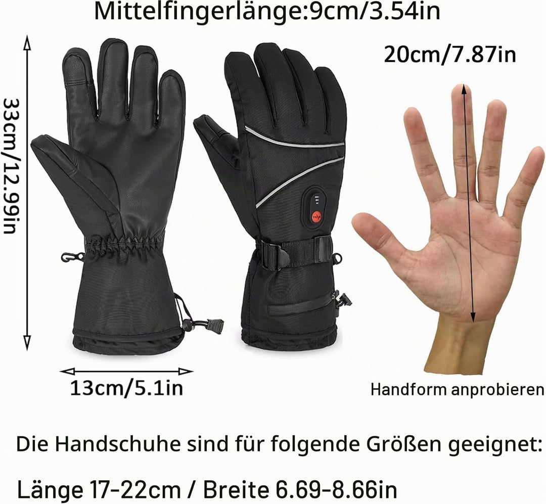 beheizbare Handschuhe—— 5000 mAh Beheizbare Motorradhandschuhe fur kifahren,Wandern,Radfahren,Motorr