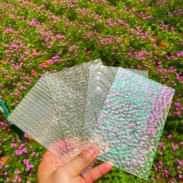 PALJOLLY Transparente strukturierte Buntglasscheiben, 10,2 x 15,2 cm, durchscheinende Kathedralen-Gl