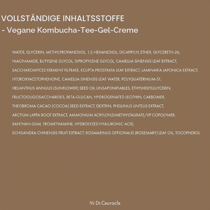 Dr Ceuracle Vegan Kombucha Tea Gel Cream 75g