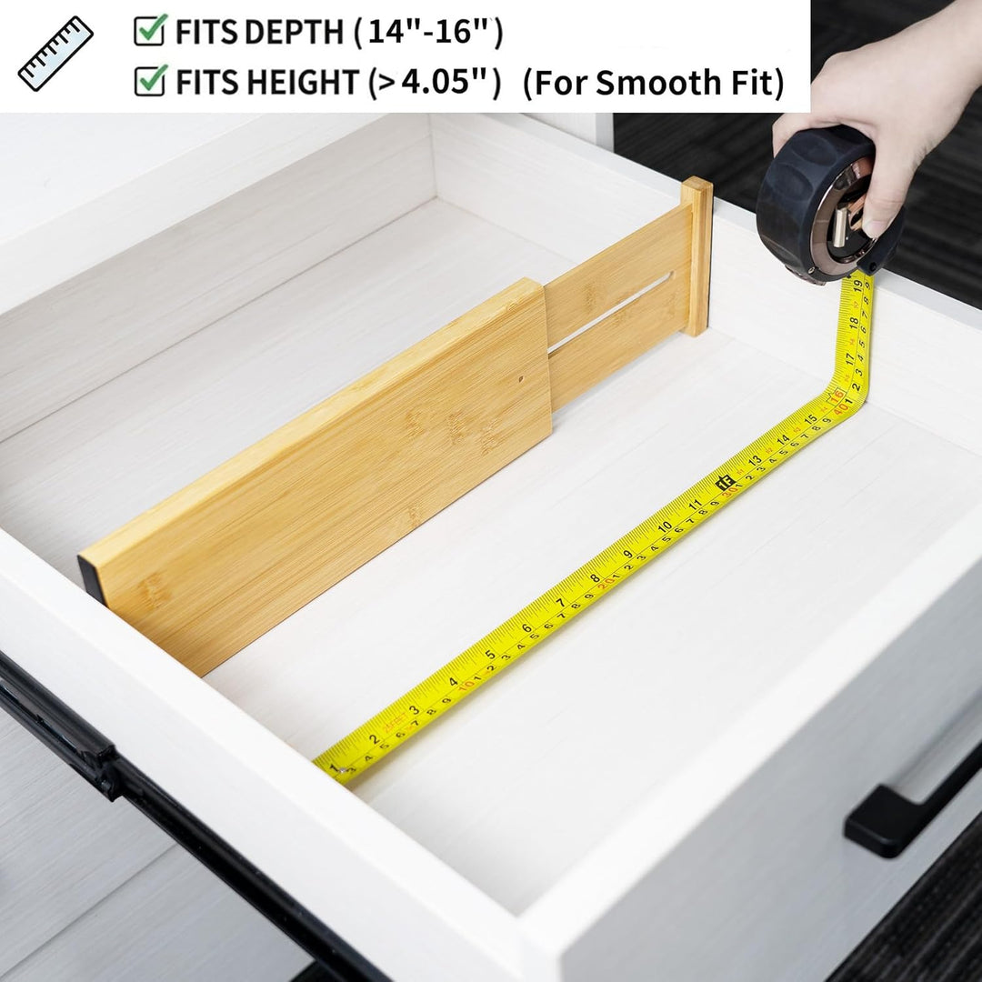 Utoplike Bamboo Dresser Drawer Dividers, 10,1 cm hoch einstellbare Schublade Organisatoren für Kleid