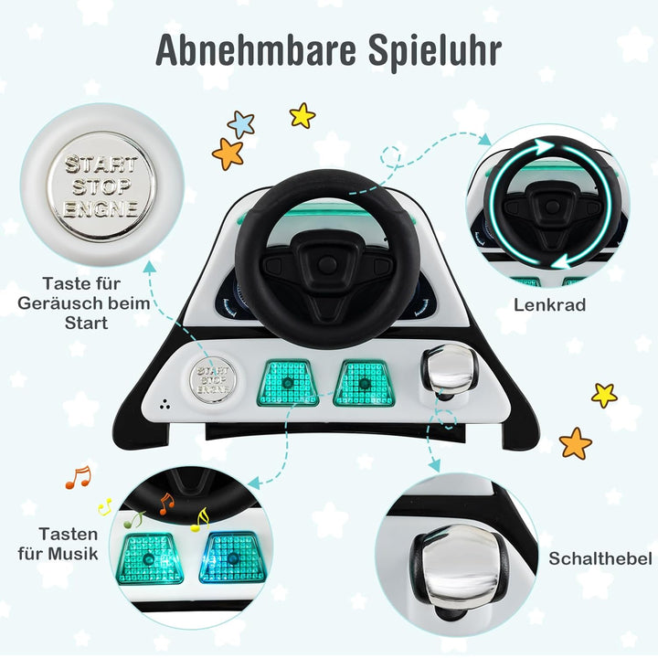 GOPLUS 6 in 1 Lauflernhilfe, Lauflernwagen mit einstellbarer Geschwindigkeit & 3 Höhen, Esstablett,