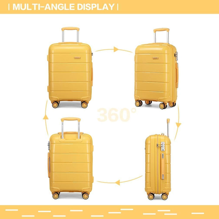 KONO Hartschalenkoffer Koffer Trolley Reisekoffer mit 4 Rollen TSA Schloss und YKK Reissverlüsse Pol