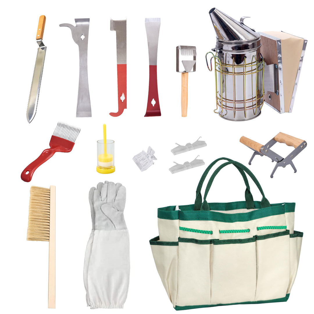 Beekeeping Supplies Bienenraucher-Starter-Set, Imker-Werkzeuge für Imker, 14 Stück, professionelle B