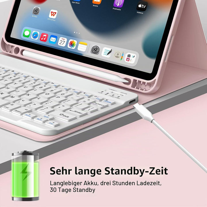 JKSML Hülle mit Tastatur für iPad (A16) 11./10.Generation 2025/2022 (11/10.9 Zoll) mit Stifthalter,