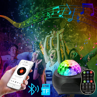 LED Sternenhimmel Projektor Galaxy Light mit Batterie 32 Lichtmodus Bluetooth Musikplayer Timer Ster