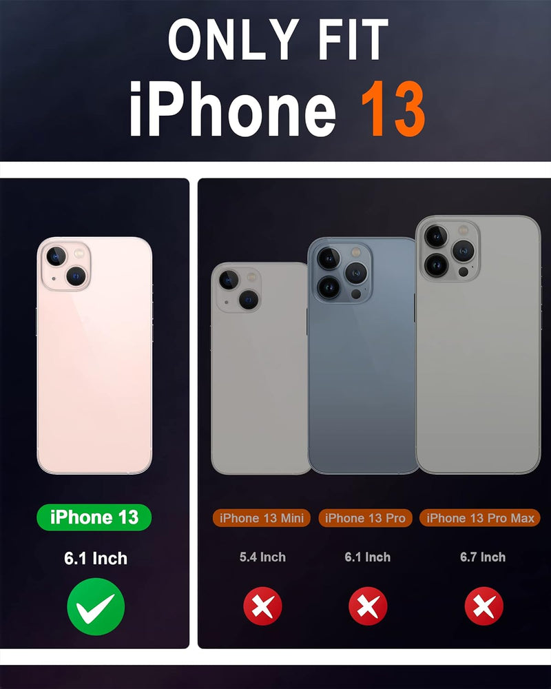 SHIELDON Hülle für iPhone 13 5G Handyhülle [Echtleder] [Stossfest] [Kartenfach] [Magnet] [Standfunkt