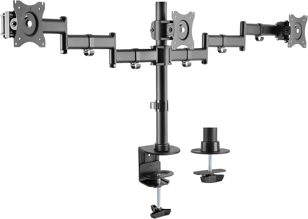 HALTERUNGSPROFI Triple 3 Fach Tischhalterung für LED/LCD Monitore bis 27 Zoll VESA 75x75 100x100 OFF