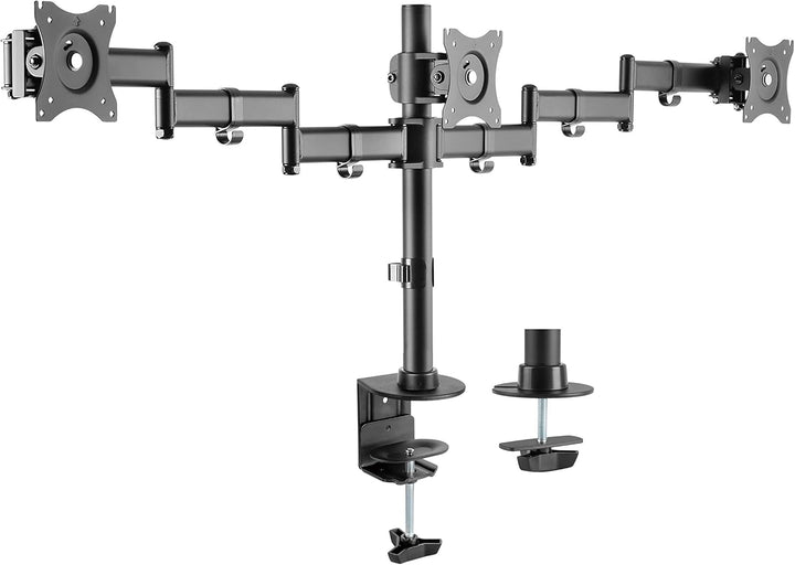 HALTERUNGSPROFI Triple 3 Fach Tischhalterung für LED/LCD Monitore bis 27 Zoll VESA 75x75 100x100 OFF