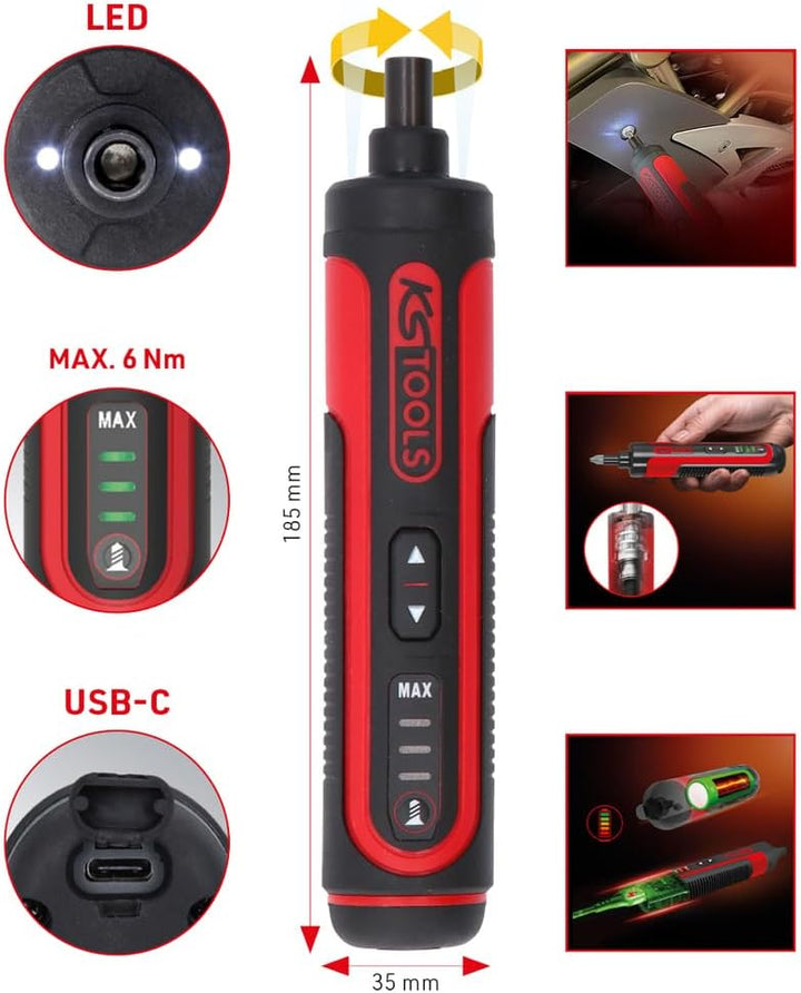 KSTools 515.3600 eMONSTER 1/4“ Akku-Bit-Stabschrauber-Satz, 27-tlg