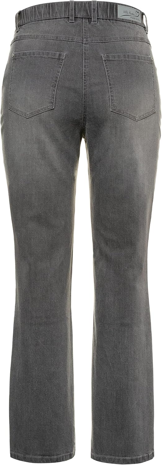 Ulla Popken Damen Bootcut Jeans 40W / 32L Hellgrau Denim, 40W / 32L Hellgrau Denim