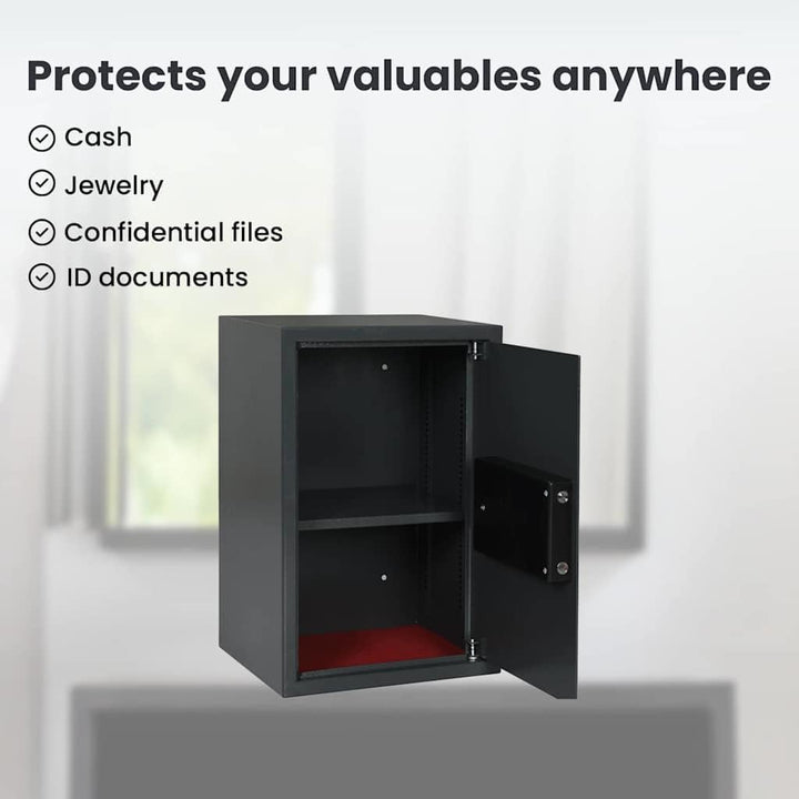 vidaXL Digitaler Safe mit Schloss Dunkelgrau 40 x 35 x 60 cm Stahl, Heim-Büro, moderner digitaler Sa