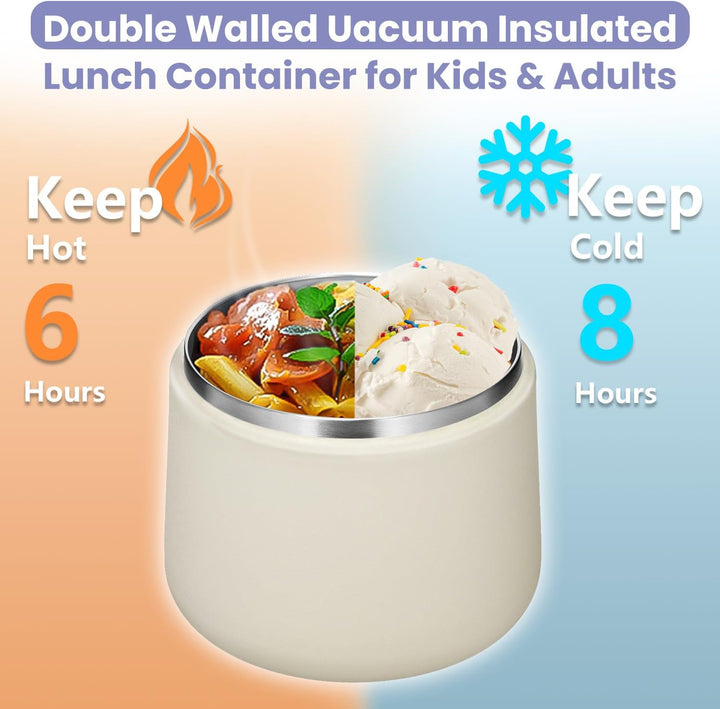 Itslife Thermobehälter für Essen 420ml, Warmhaltebehälter Essen Edelstahl mit Schnallendeckel und Lö