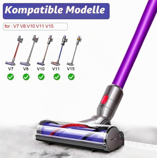 Bürste kompatibel für Dyson V7 V8 V15 SV10 SV11 SV14, Staubsauger Ersatzteile Vacuum Replacement Att