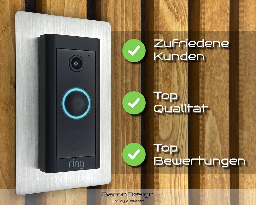 Baron Design | Edelstahl Blende | Zubehör für Ring Video-Türklingel Kabel/Video Doorbell Wired | Hal