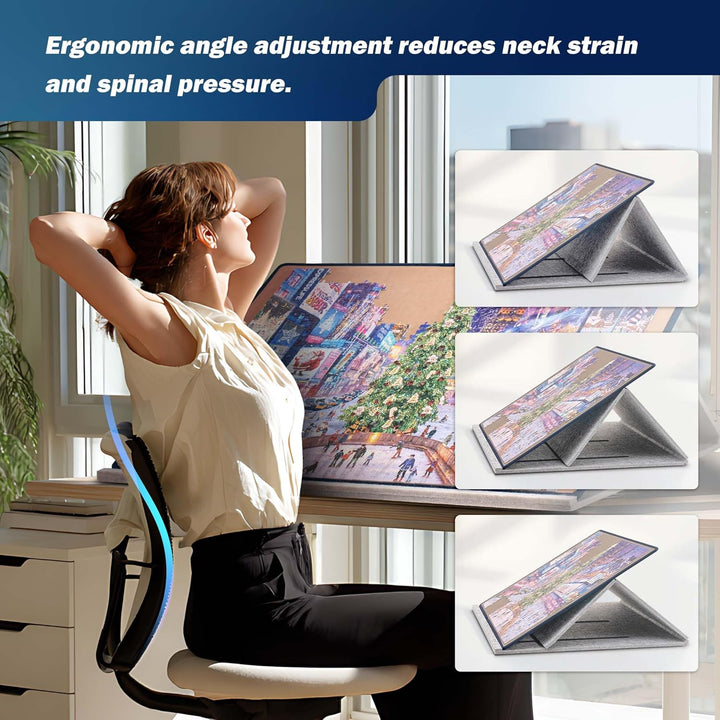 Tektalk Puzzle-Brett mit 2-in-1-Stand- und Abdeckdesign, mehrwinkelverstellbare Halterung und 6 Farb