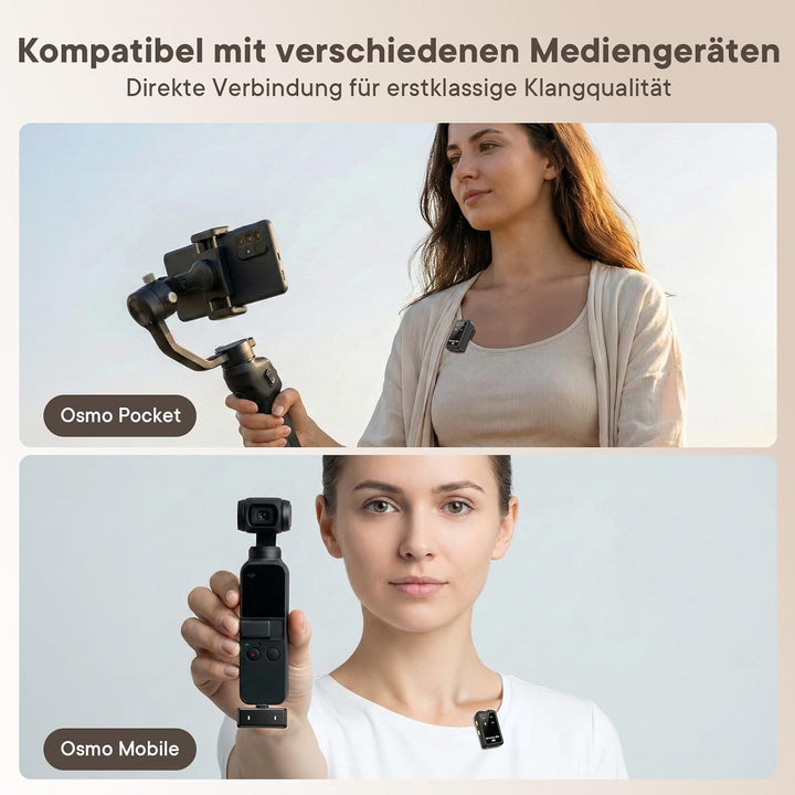 Plug-and-Play-Mini-Mikrofon, Kabelloses Lavalier Mikrofon für iOS/Android, geeignet für Interviews,