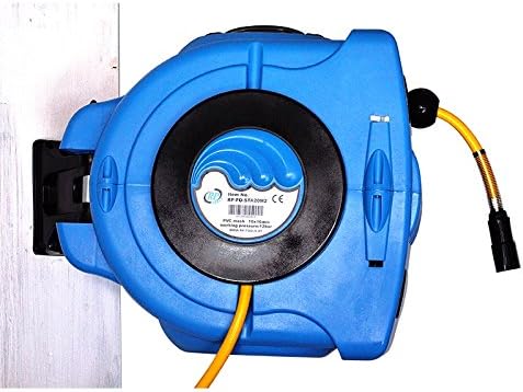 Druckluft Industrie Schlauchaufroller Schlauchtrommel 12 bar mit 180° Wandhalter 20m von RP-TOOLS